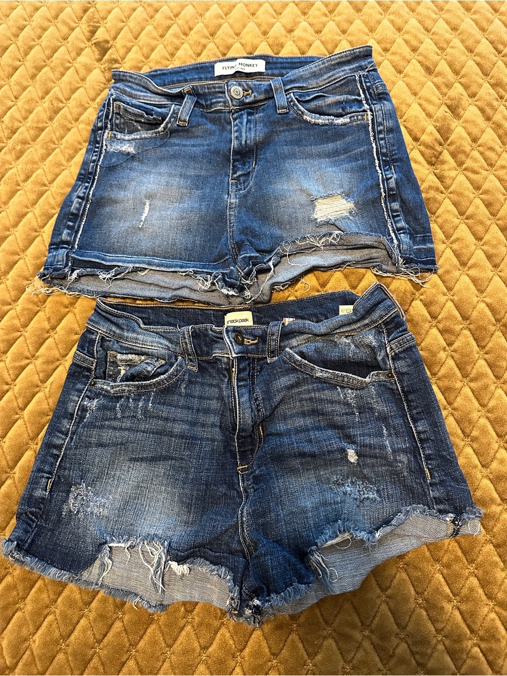 2 Pairs Denim Shorts - Flying Monkey 25 and Sneak Peek small